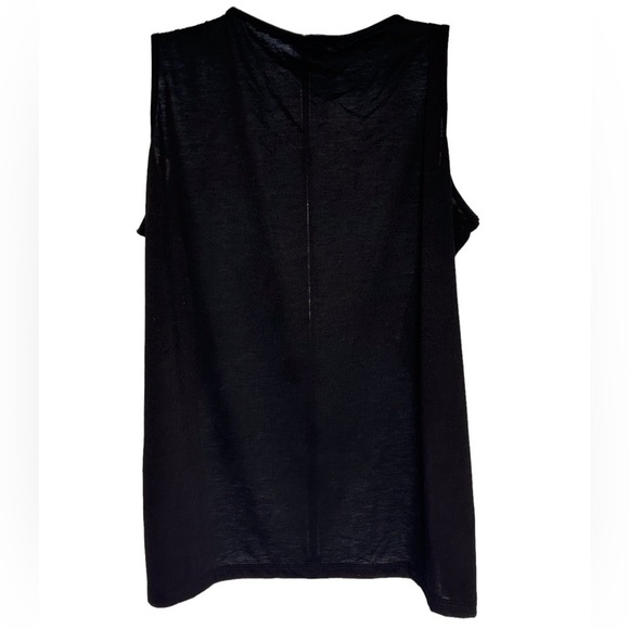 Talbots Plus Size Sleeveless Black Tuxedo Pleated Ruffle Top Size-2X - Picture 2 of 4